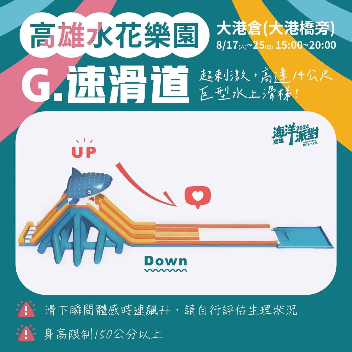 2024海洋派對,大港橋,情侶約會,水樂園,滑水道,玩水,親子景點,駁二特區,高雄免費玩水景點