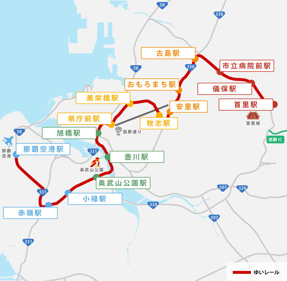 沖繩單軌列車車站地圖